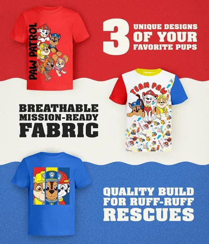 Vista 8 de Camiseta gráfica de Paw Patrol (conjuntos) Marshall Chase Rubble Rocky Skye Everest Zuma Outfit Tee para niños pequeños de cumpleaños a niños