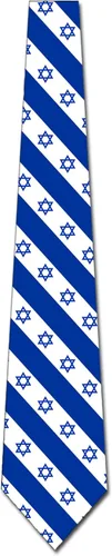 Vista 4 de Three Rooker Star of David Ties - Corbata judía para hombre con bandera de Israel, Azul