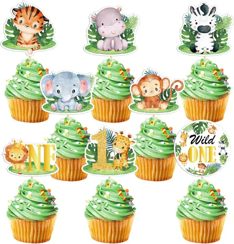 Vista 11 de Weecent 48 piezas de decoración de cupcakes de animales de granja para el primer cumpleaños, decoración de granero con temática de granero
