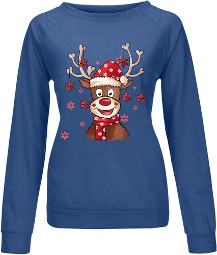 Vista 3 de UODSVP Disfraz de mujer e invierno de manga larga suelta casual sin botones ropa de Navidad de gran