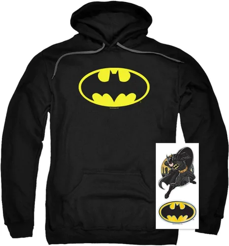 Vista 2 de Popfunk Sudadera clásica con capucha y calcomanías con logotipo clásico de Batman