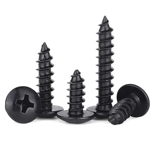 Vista 8 de 100 tornillos de madera Phillips M5 x 12/16/20/30/1.575 in, cabeza de truss negra, tornillos de hoja de cabeza de hongo cruzados, tornillos