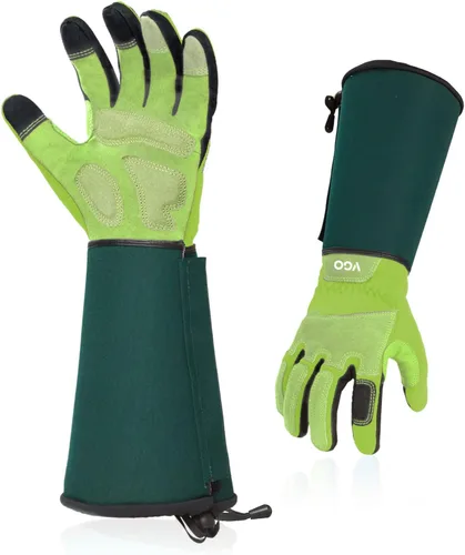 Vista 10 de Vgo... 1 par de guantes de jardinería para mujer, guantes de trabajo de seguridad, guantes de manga larga, a prueba de pinchazos, pantalla táctil
