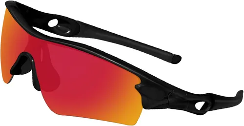 Vista 2 de BroLizard - Lente polarizada de repuesto para gafas de sol Oakley Radar Path., rojo