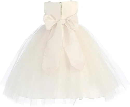 Vista 3 de Lito - Vestido de niña de flores de poliéster y falda de tul para niña
