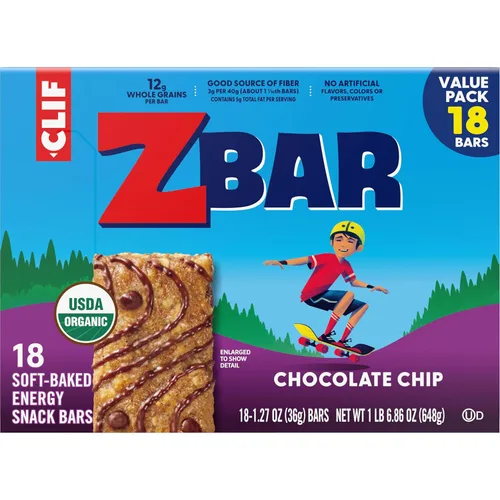 Vista 12 de Clif Kid ZBar Zbar - Barras de chocolate con chispas de chocolate - Barritas energéticas horneadas suaves - Sin OMG - 0.42 oz de granos enteros