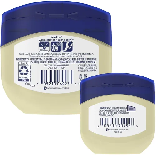 Vista 2 de Vaseline Pack de jalea curativa de manteca de cacao, 2 tamaños (7.5 oz & 1.75 oz) – Ungüento hidratante rico, protector e hidratante para piel seca