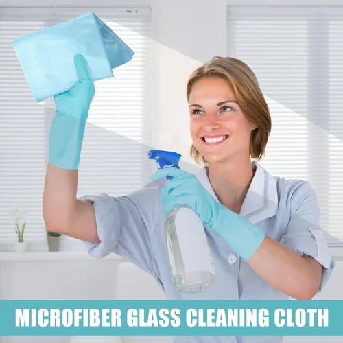 Vista 6 de Tatuo 18 paños de limpieza de vidrio de microfibra (16 x 16) paño de pulido, sin rayas, sin pelusas, limpia rápidamente ventanas, gafas, parabrisas
