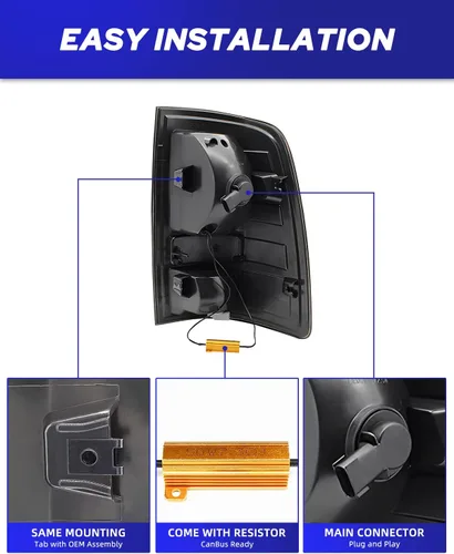 Vista 4 de AUTOONE Conjunto de Luz Trasera LED Completa Ram para Dodge Ram 1500 2009, Ram 1500 2500 3500 2010-2018, Lado del Conductor y Pasajero con Lente