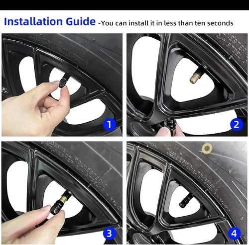 Vista 5 de Kewucn 8 tapones para válvulas de neumáticos de automóvil, cubiertas de aleación de aluminio con anillo de goma, resistentes a la corrosión