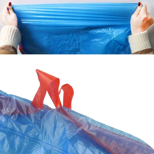 Vista 2 de Bolsa de basura pequeña de 5 galones, bolsa de basura con cordón azul, 110