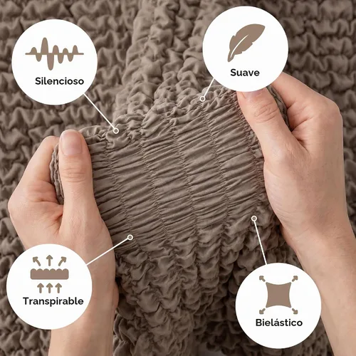Vista 7 de PAULATO BY GA.I.CO. Funda de sofá modular, funda para sofá chaise longue en forma de L, fundas lavables para sofá esquinero, funda elástica de Gris