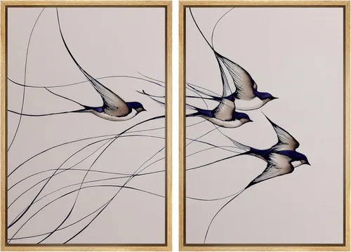 Vista 127 de MUDECOR Lienzo enmarcado para pared, bosque brumoso, reflejos, paisaje tranquilo, ilustraciones modernas, arte decorativo, bohemio, tranquilo/zen