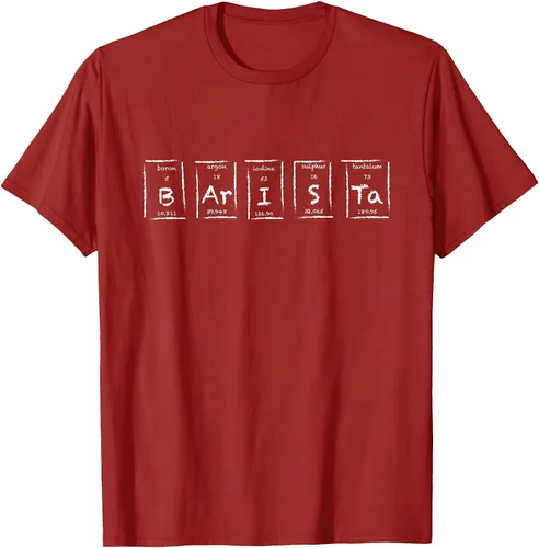 Vista 17 de Barista Espresso Latte Cappuccino Coffee Periodic Table T-Shirt Asphalt Grey