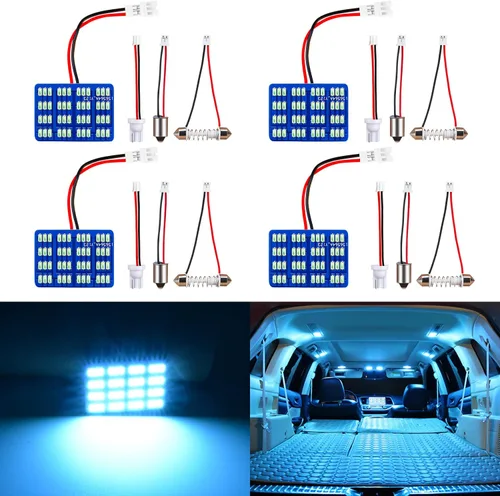 Vista 8 de AUXLIGHT Accesorios de luces LED para interior de automóvil con adaptadores de festoon 194 168 T10 / BA9S / DE3175 6418 211-2 578 Festoon