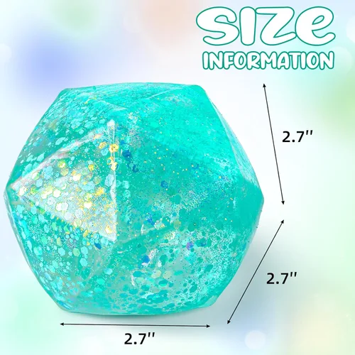 Vista 3 de Cubo de estrés Squishy Bolas de estrés para adultos y niños, bola antiestrés de azúcar blanda de hielo, juguetes sensoriales antiestrés de elevación