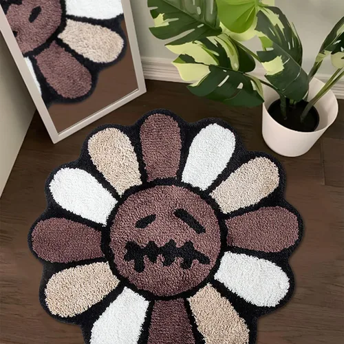 Vista 10 de Trippy Alfombra de Cara Feliz Alfombras Geniales Tufted de Secado Rápido Tapetes de Baño para Baño Antideslizantes Tapete de Baño Absorbente de Agua