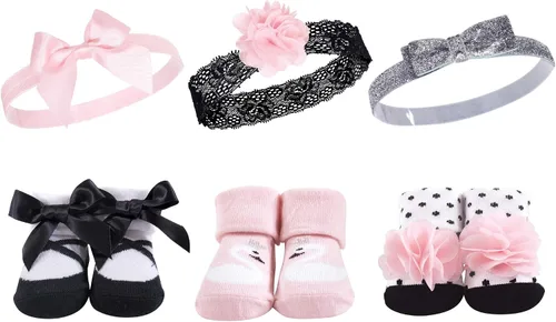 Vista 3 de Hudson Baby Conjunto de regalo de diadema y calcetines para niña
