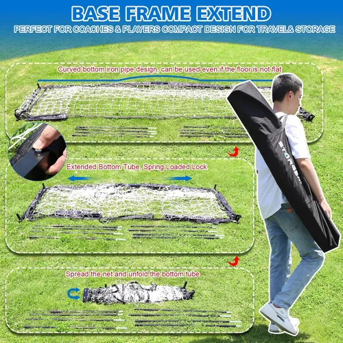 Vista 5 de Storgem Soccer Goal for Backyard with Bow Frame, Collapsible Metal Base Soccer Goal Set with Net for Backyard, Portable Bow Frame with Collapsible
