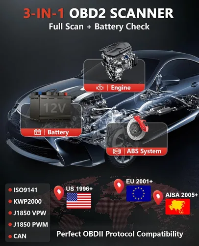 Vista 3 de Autel OBD2 Scanner AutoLink AL549: Lector de códigos de motor 2025, herramienta de diagnóstico ABS, prueba universal de batería y alternador