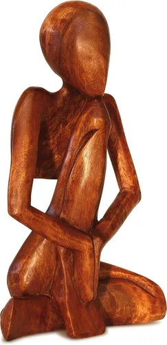 Vista 3 de G6 Collection Escultura abstracta de 12 pulgadas, arte hecho a mano de madera – Hombre rezando – Estatua para decoración del hogar, decoración
