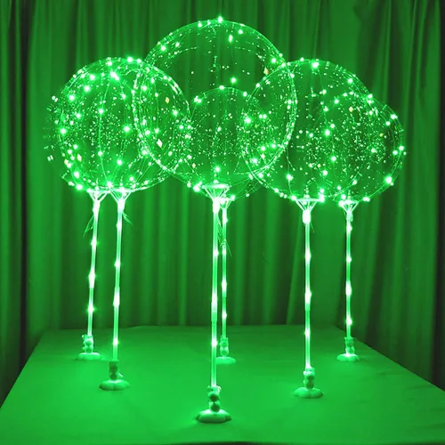 Vista 13 de Lightsfever 6 globos con luz LED con palos, centros de mesa para fiesta Azul