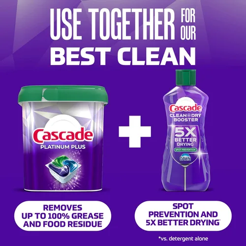 Vista 8 de Cascade Platinum Plus cápsulas para lavavajillas, detergente para platos, aroma limpio a limón, 62