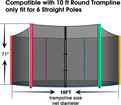 Vista 2 de Red de trampolín, repuesto de red de trampolín redonda premium de 10 a 16 pies Resistente a los rayos UV, resistente a la intemperie