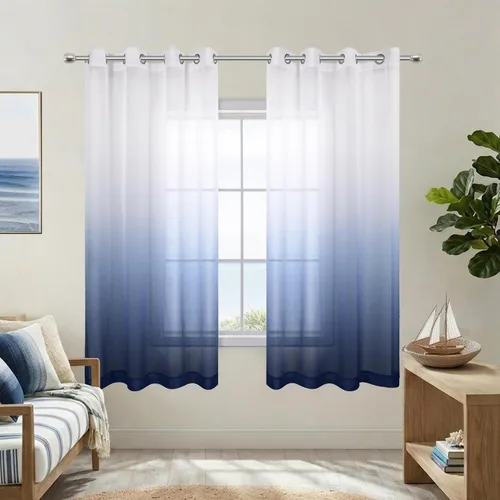 Vista 18 de KOUFALL - Cortinas negras de 63 pulgadas de largo para dormitorio, juego de 2 paneles con ojales, cortinas semitransparentes de imitación de lino
