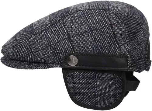 Vista 10 de Sombrero de Newsboy para hombre con orejeras plana Ivy Cap Cabbie Driving Winter Hat