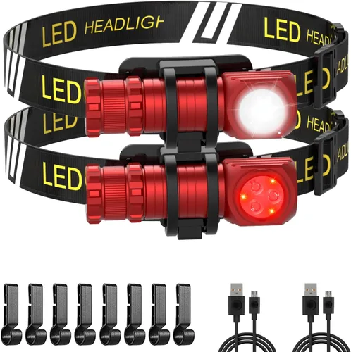 Vista 10 de Linterna frontal LED recargable para correr, al aire libre y uso de emergencia