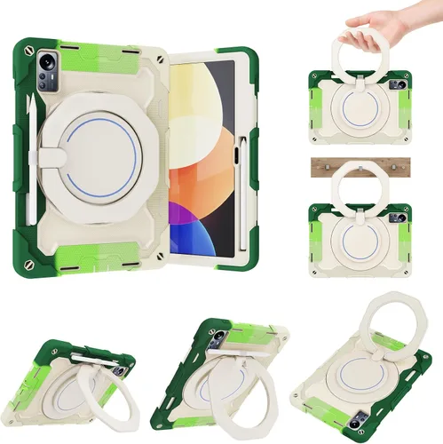 Vista 12 de Funda de silicona para tablet Xiaomi Mi Pad 5 Pro de 12.4 pulgadas, a prueba de golpes con soporte para lápices, correa para el hombro, soporte