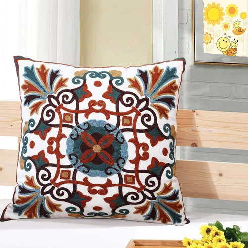 Vista 9 de Juego de 2 fundas de almohada decorativas para sofá de 18 x 18 pulgadas, con patrón bordado para sala de estar, sofá, cama, silla