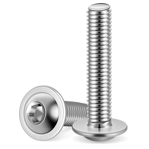 Vista 17 de M3-0.5 x 8 mm Tornillos de cabeza de botón con brida, tornillos de cabeza de zócalo, acero inoxidable 18-8 (304), acabado brillante, rosca completa