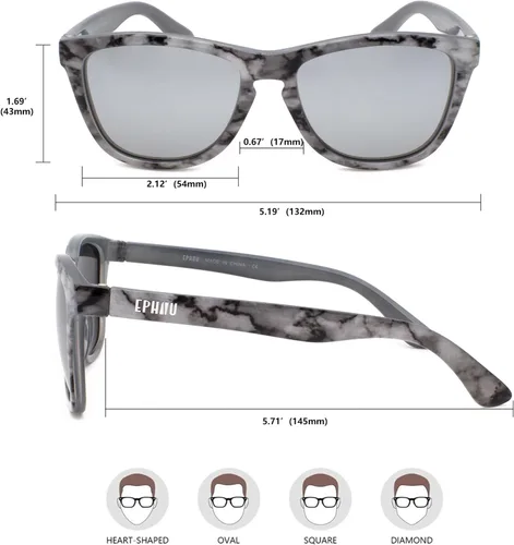 Vista 3 de EPHIU Lentes de sol polarizados para hombres y mujeres, lentes de espejo unisex para correr, senderismo, ciclismo, sin rebote, sin deslizamiento