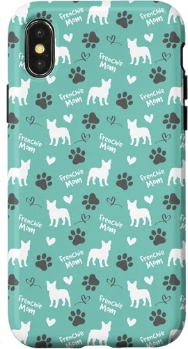 Vista 5 de Frenchie Mom French Bulldog Mom Blue Women Case for iPhone 17