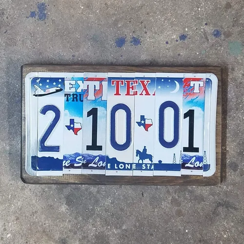 Vista 3 de Placa de matrícula de aluminio personalizada para el 10º aniversario - Placa de matrícula personalizada para aniversarios, cumpleaños, bodas