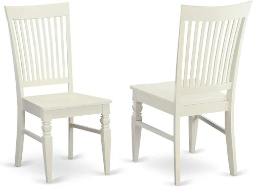 Vista 4 de East West Furniture OXWE3-LWH-W - Juego de cocina de 3 piezas para espacios pequeños que contiene una mesa cuadrada y 2 sillas de comedor, 36 x 36