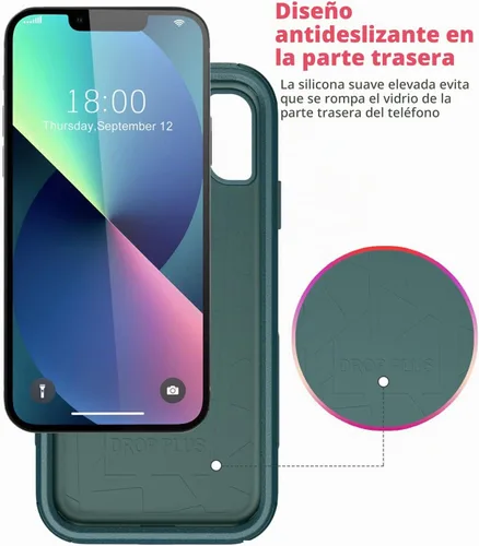 Vista 4 de Diverbox Funda para iPhone 13 [A prueba de golpes] [A prueba de caídas] [A prueba de polvo], Funda de Teléfono de Protección Resistente para Apple