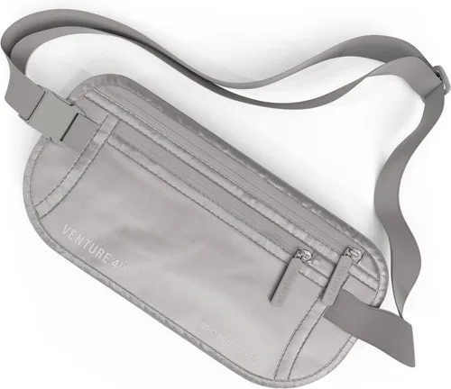 Vista 17 de VENTURE 4TH Cinturón de dinero de viaje, RFID bloqueo pasaporte titular - gris Gris ceniza