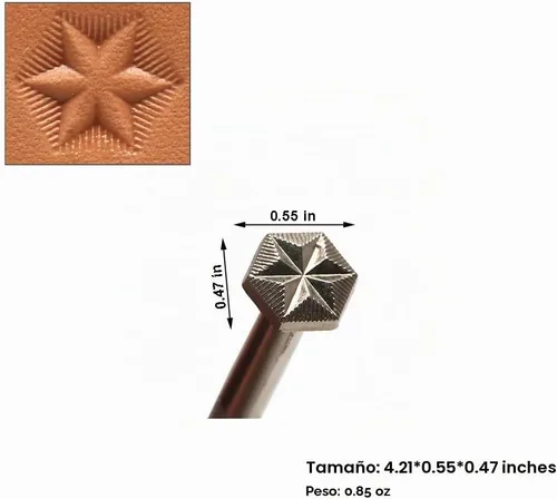 Vista 3 de PANSHIYON - Sellos de cuero, 2 herramientas de estampado para manualidades 526 536 Dos diseños de sellos diferentes para variadas opciones