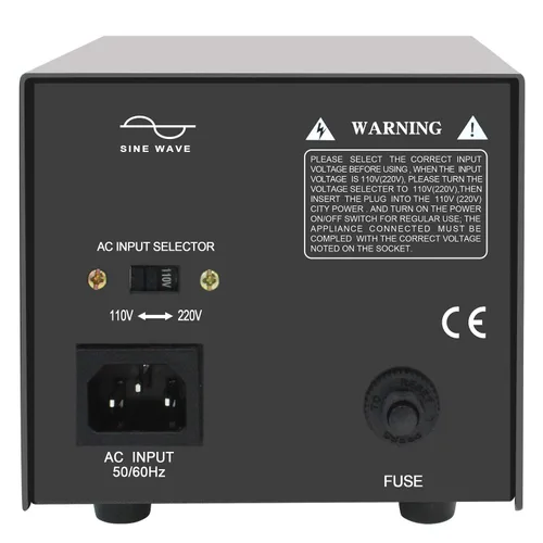 Vista 3 de Yinleader Transformador de voltaje Step Up & Step Down Convertidor de potencia con cable de alimentación de EE. UU., convierte 110 V a 220 V O 220 V