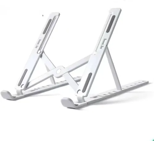 Vista 6 de Soporte ajustable para computadora portátil para escritorio, elevador portátil plegable con ángulo de diez grados, ajuste libre ABS+accesorios