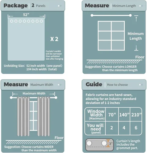 Vista 6 de BGment - Cortinas blackout blancas para dormitorio de 84 pulgadas de largo, juego de 2 paneles, cortinas para dormitorio con aislamiento térmico