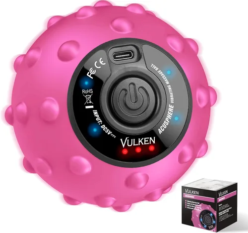 Vista 10 de Bola de Masaje Vibratória Vulken para Recuperación Muscular con SphereStrap – Objetivo Áreas de Difícil Acceso, Masaje de Espalda Sin Manos. Bola