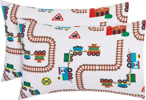 Vista 22 de Everyday Kids Paquete de 2 fundas de almohada de tamaño estándar para almohadas de 20 x 26 pulgadas, 100% microfibra suave y transpirable, perfectas