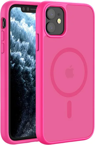 Vista 24 de Hualele - Funda magnética para iPhone 13 Pro, compatible con MagSafe, grado militar, a prueba de caídas, translúcida mate, parte trasera dura, borde
