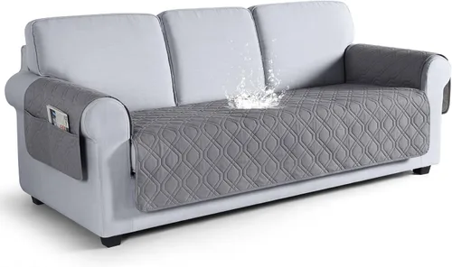 Vista 35 de VANSOFY Funda para Sofá, Fundas de Sofá Impermeables Lavables Forro Protector de Muebles Fundas de Asiento de Sofá Antideslizantes para Perros, Negro