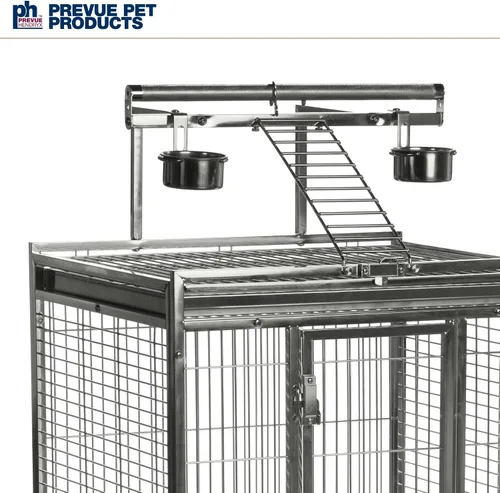 Vista 4 de Prevue Pet Products Jaula de acero inoxidable para pájaros, acero inoxidable, mediana