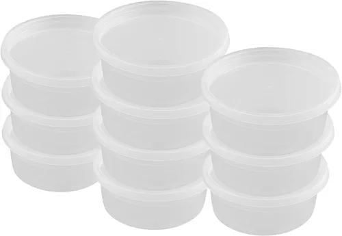 Vista 28 de [8oz-20 juegos de recipientes de plástico con tapas, recipientes transparentes sin BPA con tapas herméticas, almacenamiento de alimentos resistente